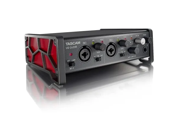 Tascam US-2X2HR, Skrivbord, 2.2 kO, +20 dBu, 66 O, Svart, USB, 56 dB