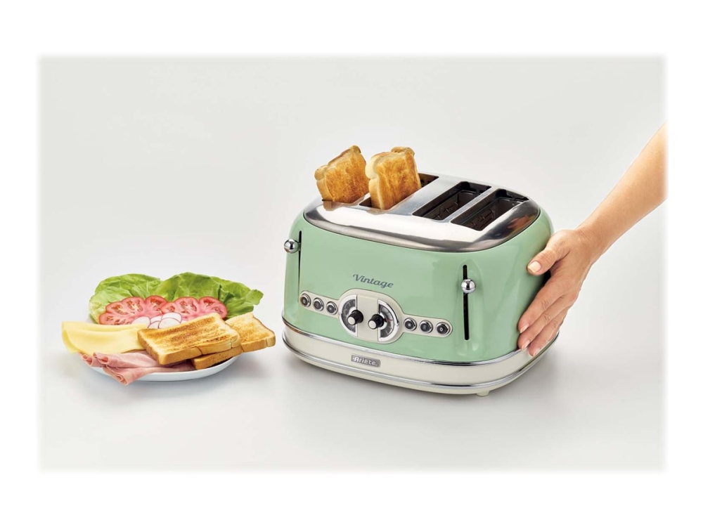 Ariete Vintage 156 - Brödrost - 4 skiva - 4 Kortplatser - grön