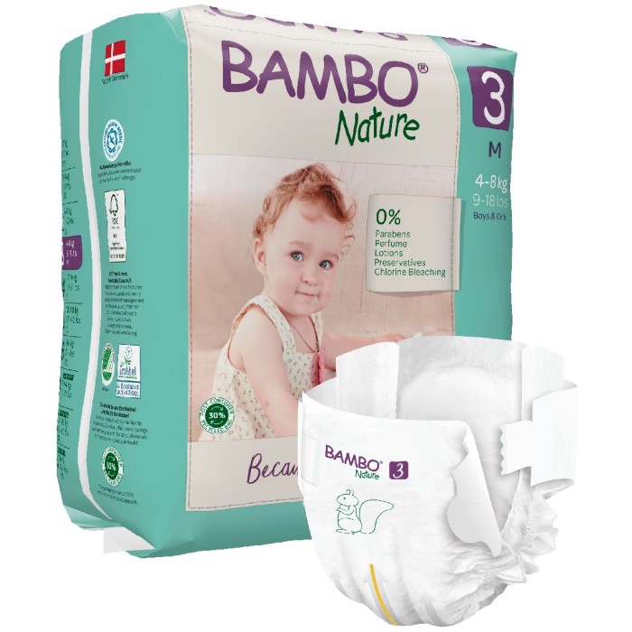 Bambo Nature storlek 3 (4-8 kg) 28 st