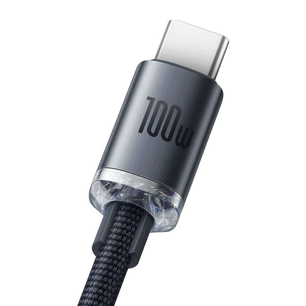 Baseus Crystal Shine USB-kabel för snabbladdning och dataöverföring USB A - C 100W 2m svart, bild 3