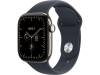 Apple Watch Series 12 GPS + Cellular 42 mm naturlig titan, marinblå Sportband - M/L