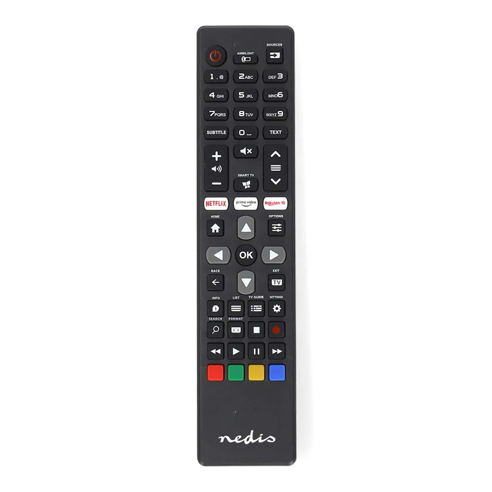 Nedis TVRC45PHBK, TV, IR trådlös, Tryckknappar, Svart