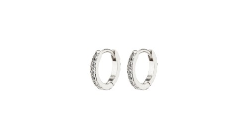 PILGRIM - EBNA Mini Crystal Huggie Hoops - Silver-Plated - 10 mm, bild 3