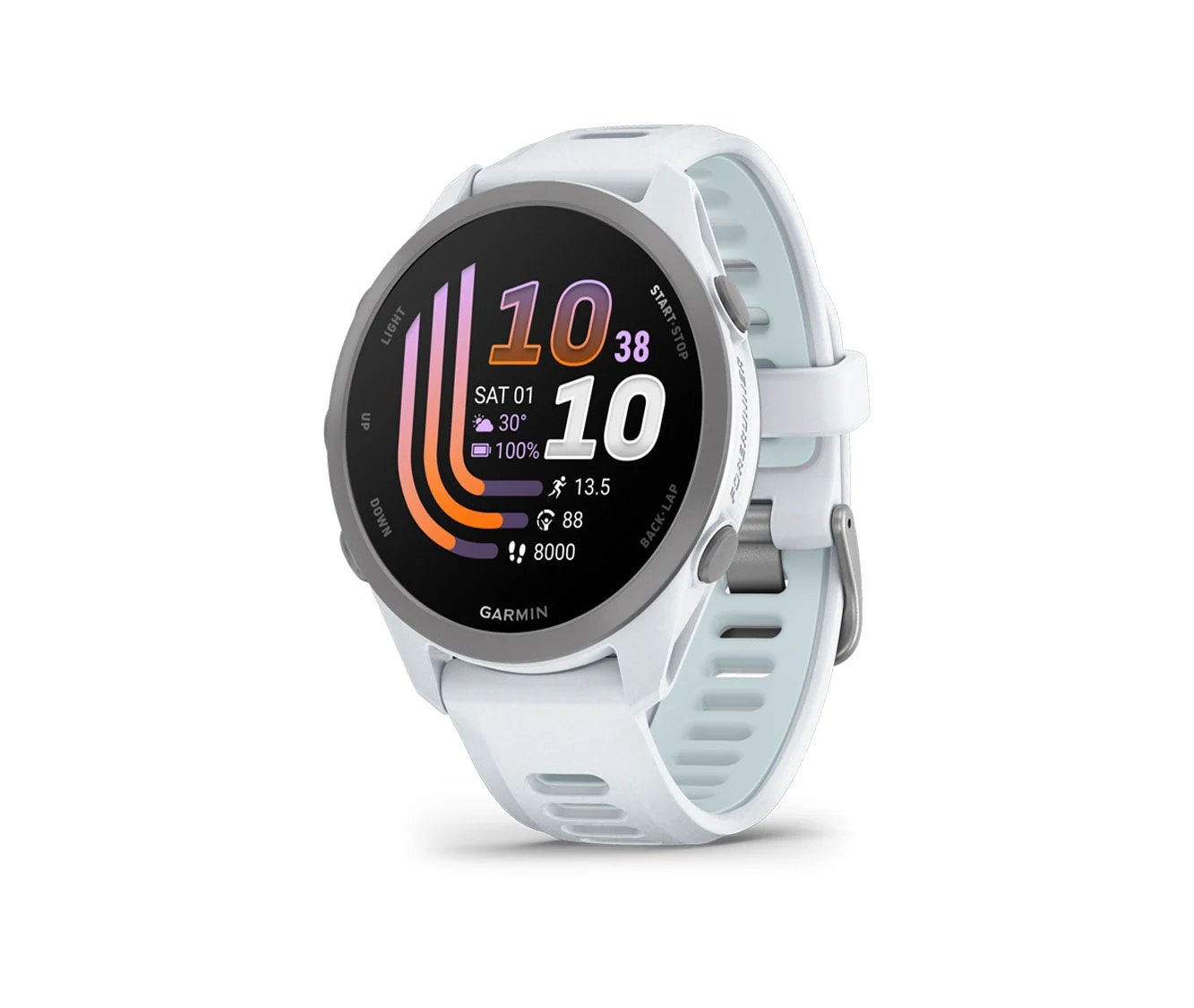 Garmin Forerunner 170 GPS-löparklocka, vit/blå 42,6 mm