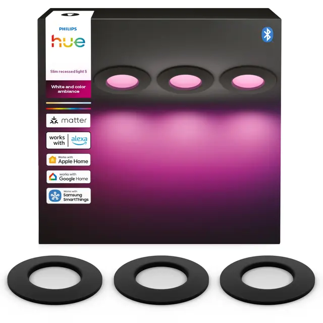 Philips Hue WCA Slim infälld spotlight 8.3W GU10 (90mm, svart, 3pk), bild 4