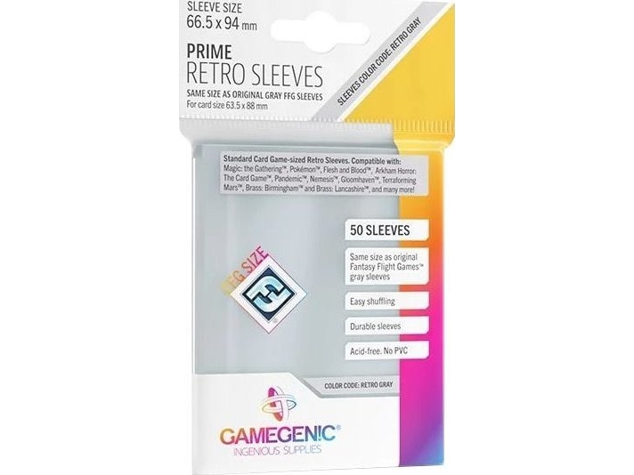 GameGenic Prime Retro Sleeves Clear 64 x 89 mm