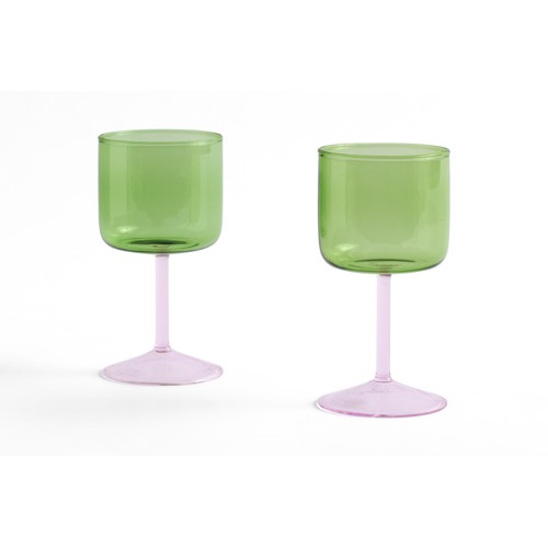 HAY - Tint Vinglas - Set om 2 (Grön & Rosa)