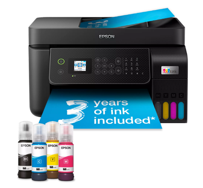 Epson EcoTank ET-4800, skrivare + scanner + kopiator + fax, 10/5 ppm ISO, 1200x2400 dpi scanner, display, ADM, AirPrint, USB/WiFi, bild 4