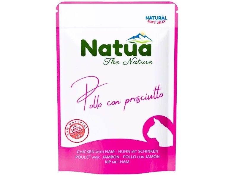 Almo Nature Natua våtfoder för katt, kyckling med skinka 70 g