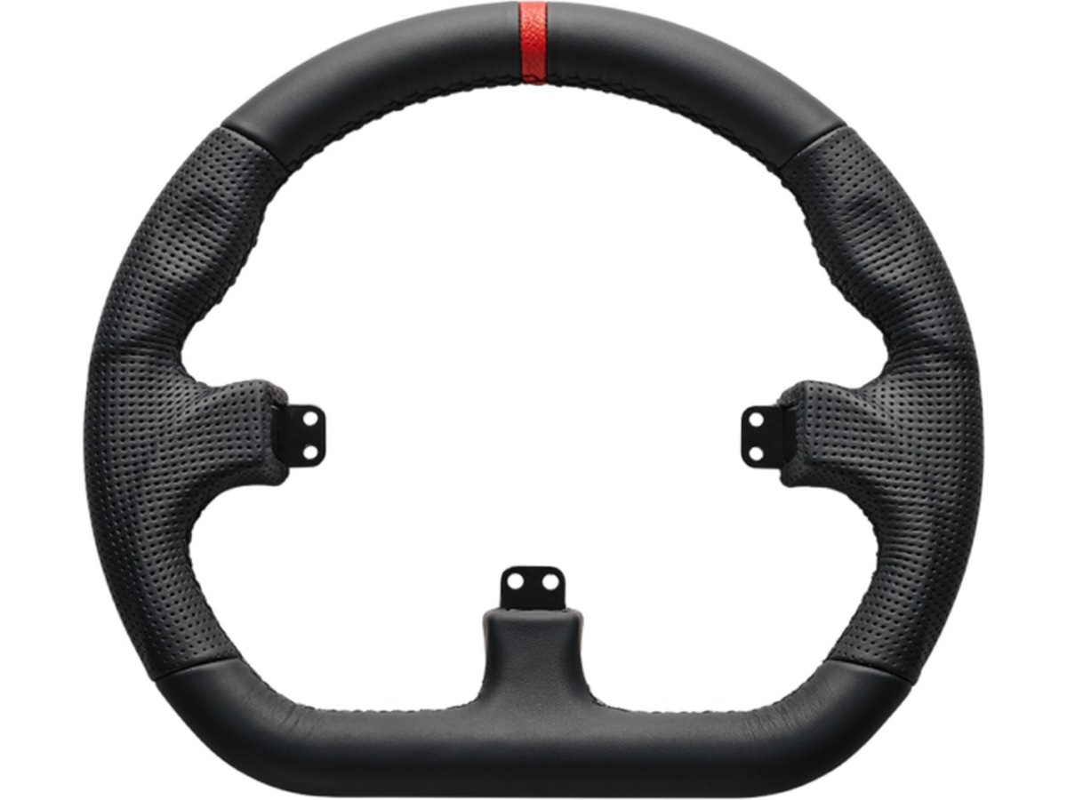 Asetek Racing sluten D-formad rattring (svart läder), bild 3