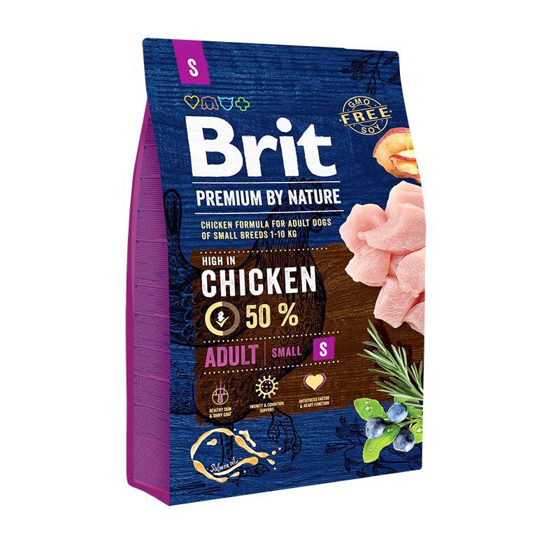 Brit Premium By Nature Dog Adult Small Chicken Tørrfôr til Hund 3 kg
