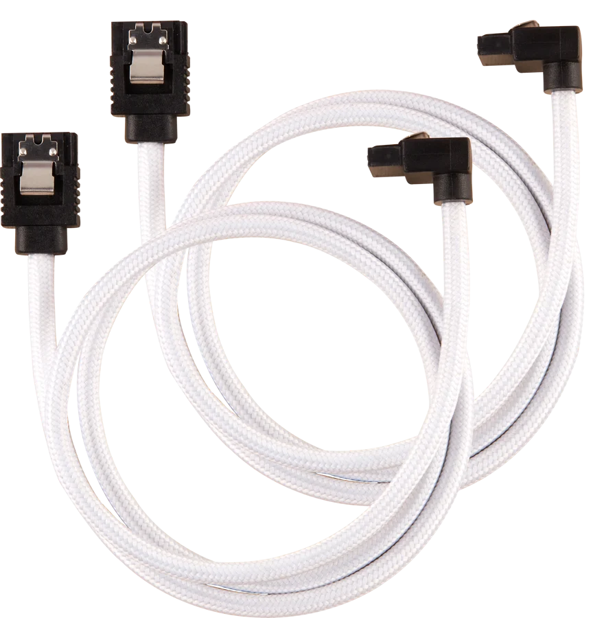 Corsair SATA-kabel Vinklad Vit 60cm 2-pack, bild 4