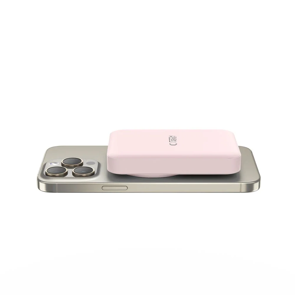 Tech-Protect PB11 Powerbank 10000mAh – MagSafe 15W – Rosa + USB-C Kabel, bild 3