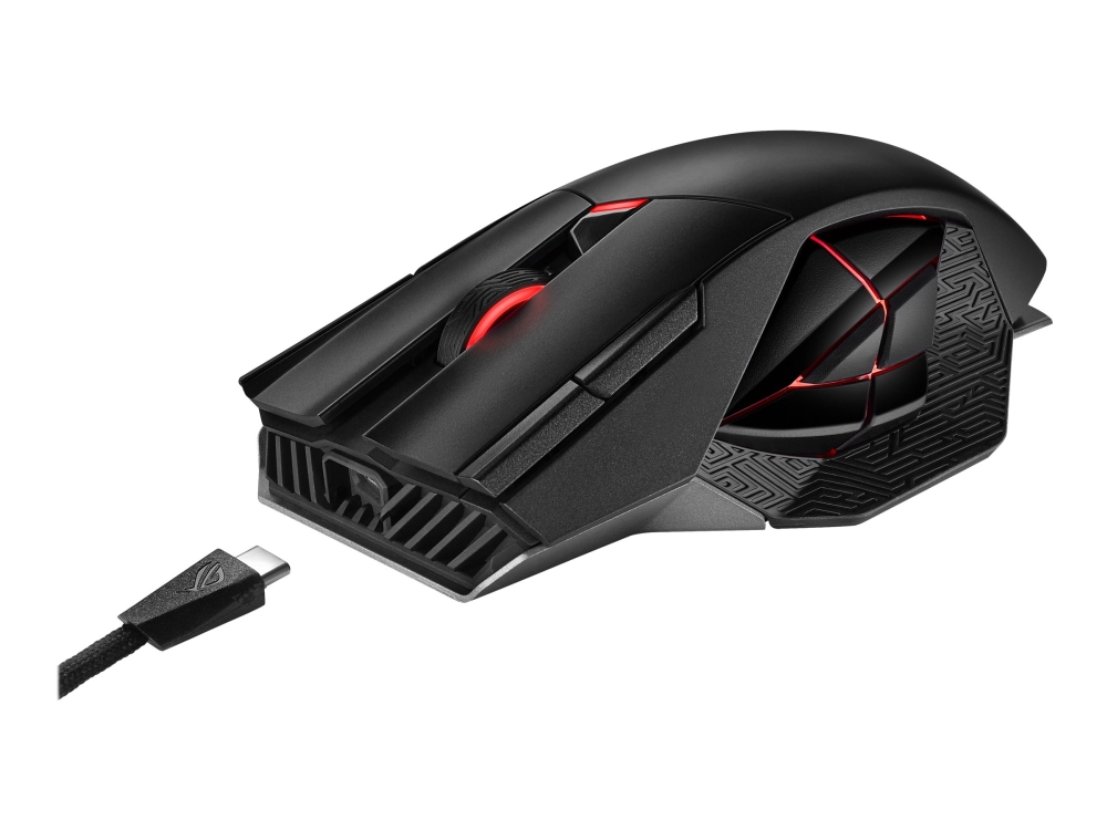 Asus ROG Spatha X, Ergonomic Design, 19000 dpi, USB, RGB - Svart