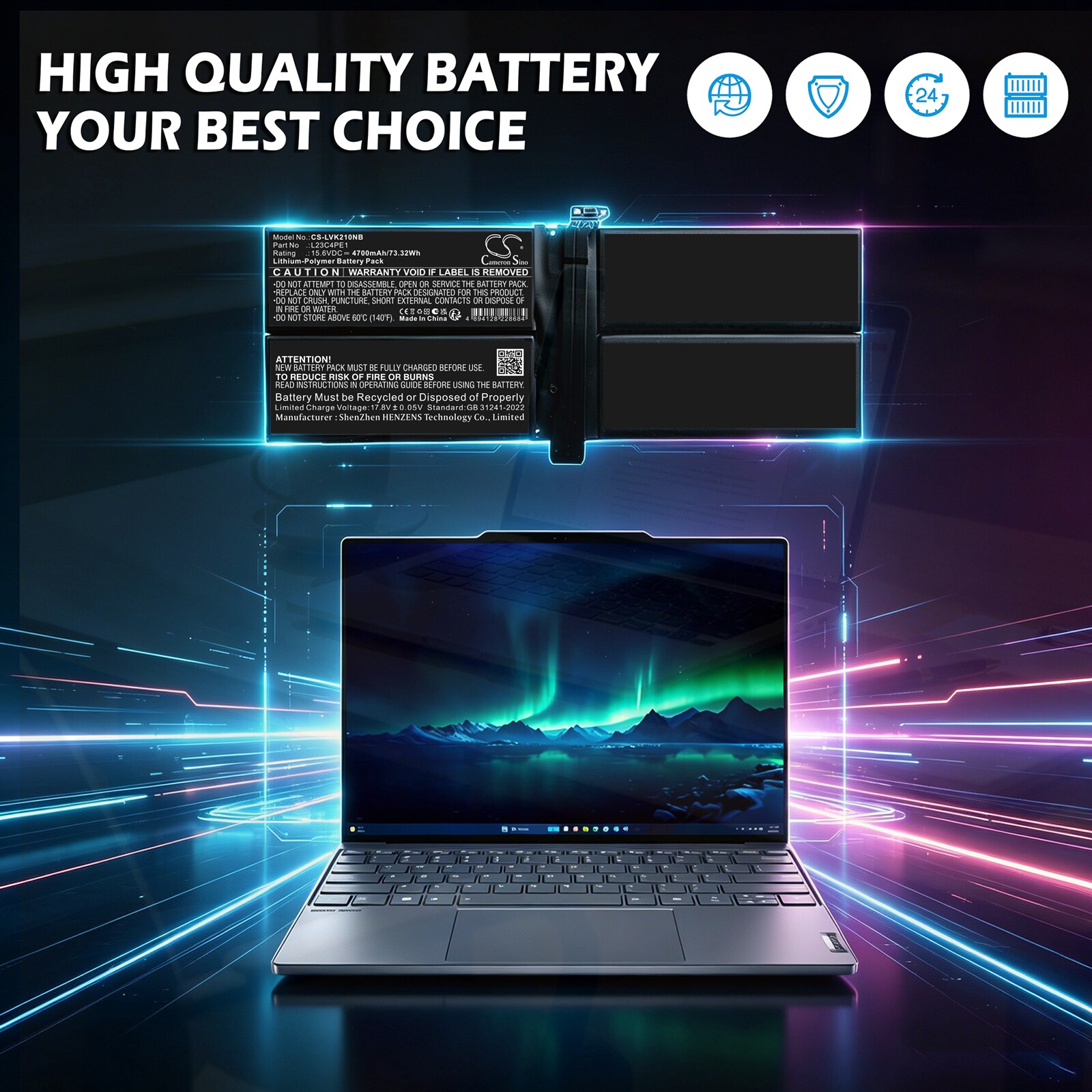 Batteri till Bärbar dator, laptop för Lenovo 21KR000AJP, 21KR000BJP, 21KR000CJP m.fl., bild 2