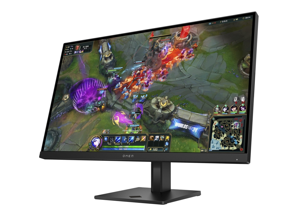 OMEN by HP 27qs G2 - LED-skärm - spel - 27 (26.96 visbar) - 2560 x 1440 QHD @ 280 Hz - IPS - 400 cd/m² - 2000:1 - DisplayHDR 400 - 1 ms - 2xHDMI, DisplayPort, USB - högtalare - svart - med HP 2 års hämtning och återlämningstjänst för konsumentmonitorer