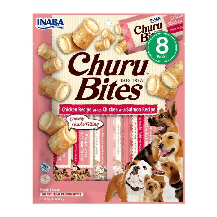 Churu Dog Bites Chicken Wraps with Salmon 8 st