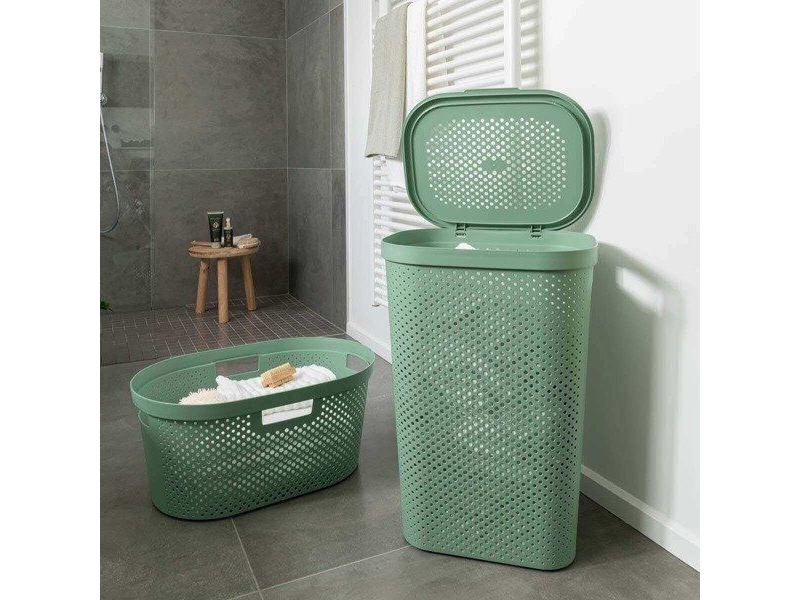 CURVER Infinity tvättkorg 60L, grön
