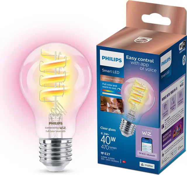 Philips RGB Filament smart lampa 6.3W A60 E27