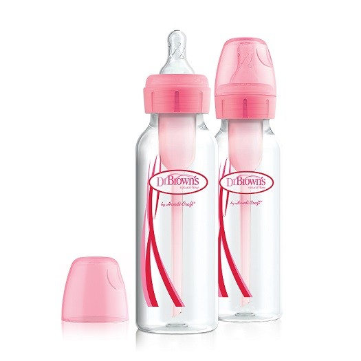 Dr.Browns NarrowNeck Nappflaska 250ml rosa, 2 st