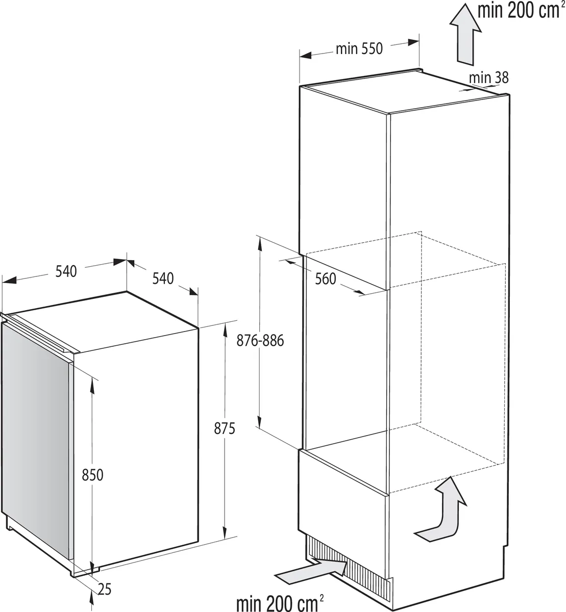 Gorenje - Kylskåp - 129 liter - Klass E