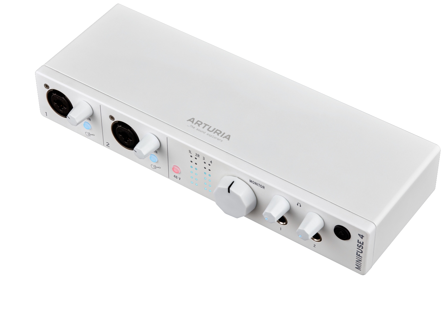 Arturia MiniFuse 4, 4x4 Audio Interface, XLR/6,3mm, USB/MIDI - Vit, bild 4