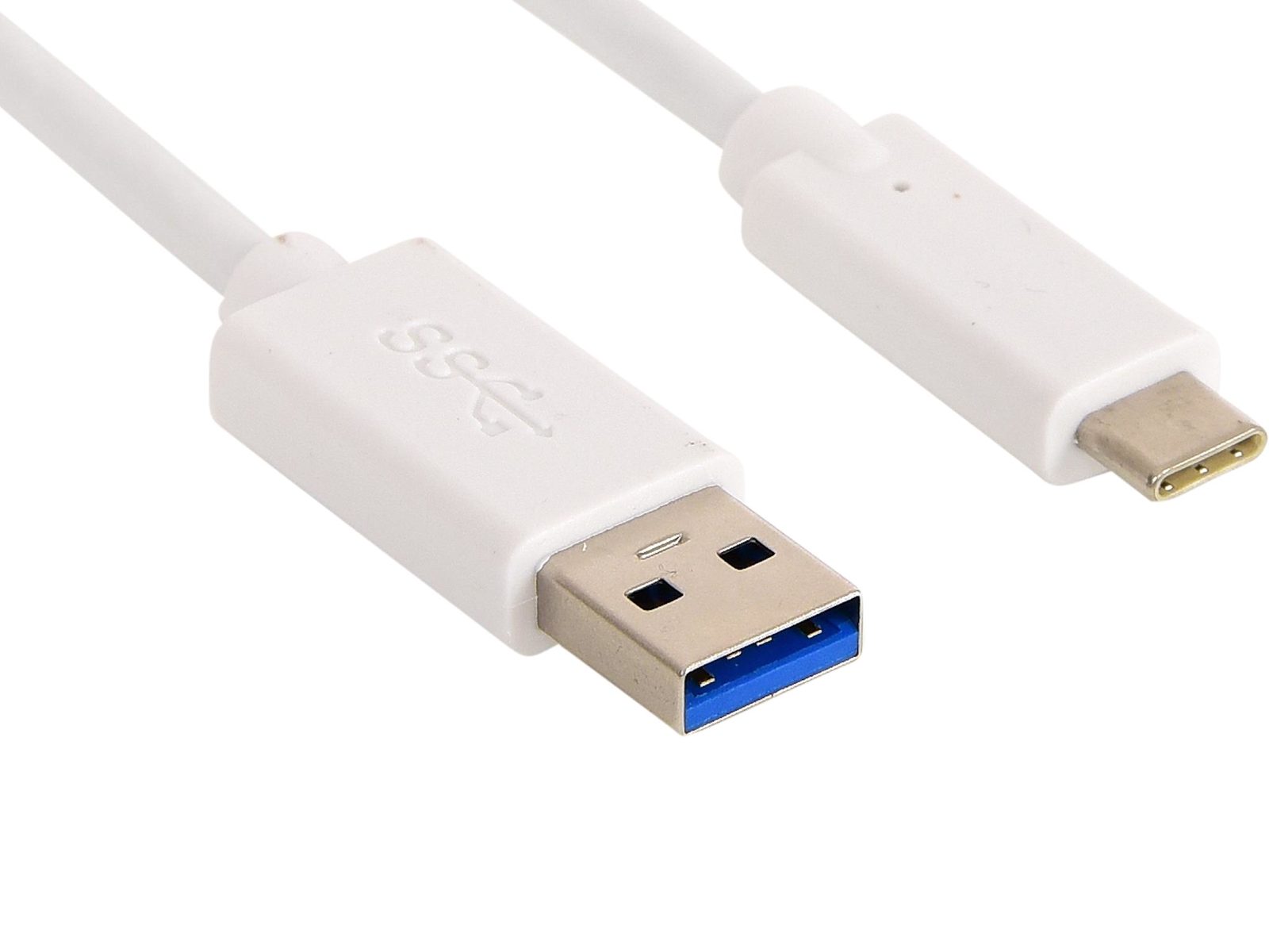 USB-C till USB-A 3.1 ha-ha, 2 meter, Sandberg, 18W, 5Gbps - Vit, bild 3