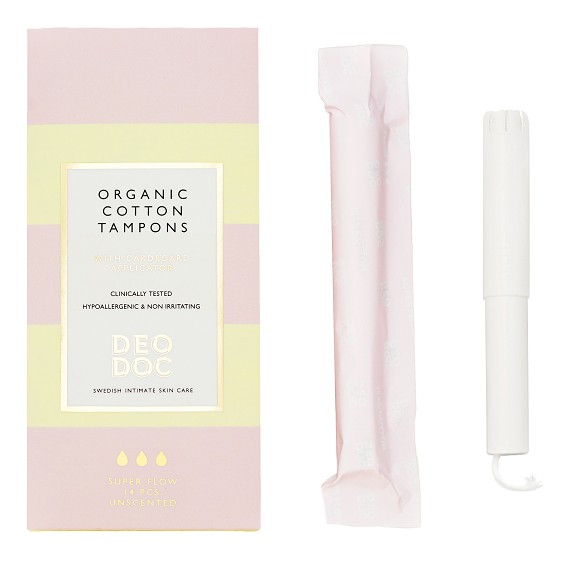 DeoDoc Organic Cotton Tampons Super Flow 14 Pcs L