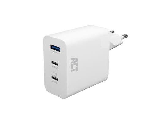 ACT USB-C/USB-A-laddare 65 W 3-port med Power Delivery PPS QuickCharge (AC2170)