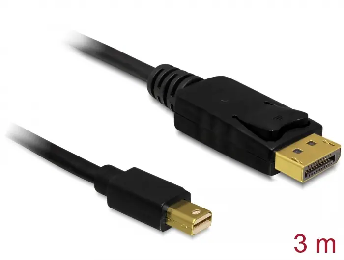 Delock Mini DisplayPort till DisplayPort-kabel 4K @ 60 Hz, 3 m