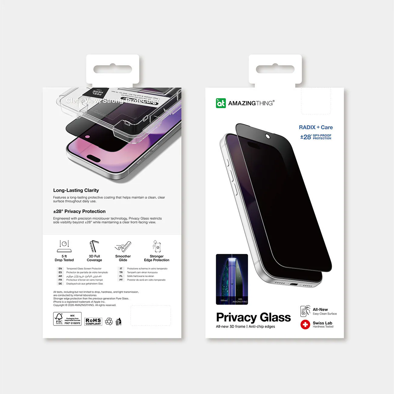 AmazingThing Radix +Care sekretessglas för iPhone 18 Pro med monteringsram, bild 4