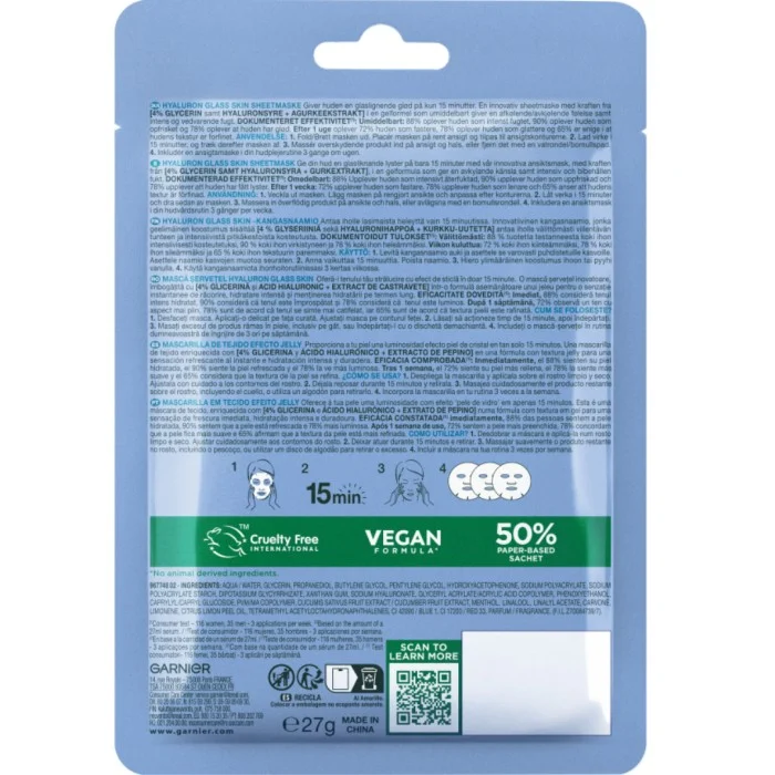 Garnier Hyaluron Glass Skin Jelly Tissuemask 27 g, bild 4