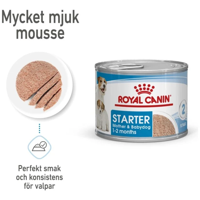 Royal Canin Mother & Babydog Starter Mousse våtfoder för hund och hundvalp 195 g, bild 2