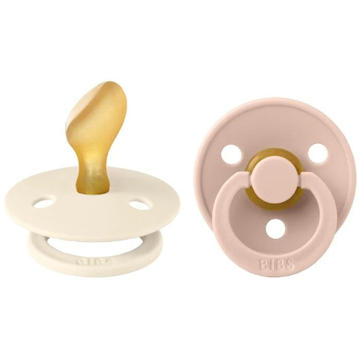 BIBS Colour Pacifier Latex stl2 Anatomical Ivory/Blush , 2 st