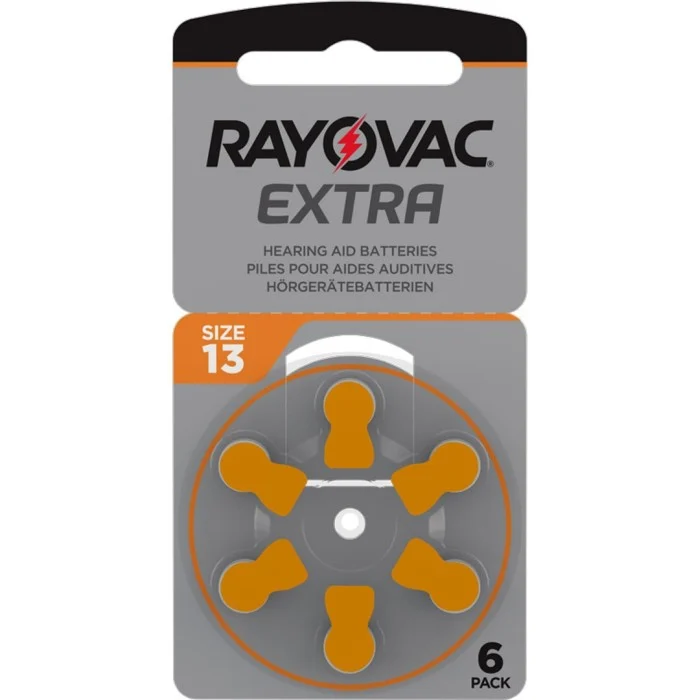 Rayovac Hörapparatsbatterier Orange ZA13 6-pack