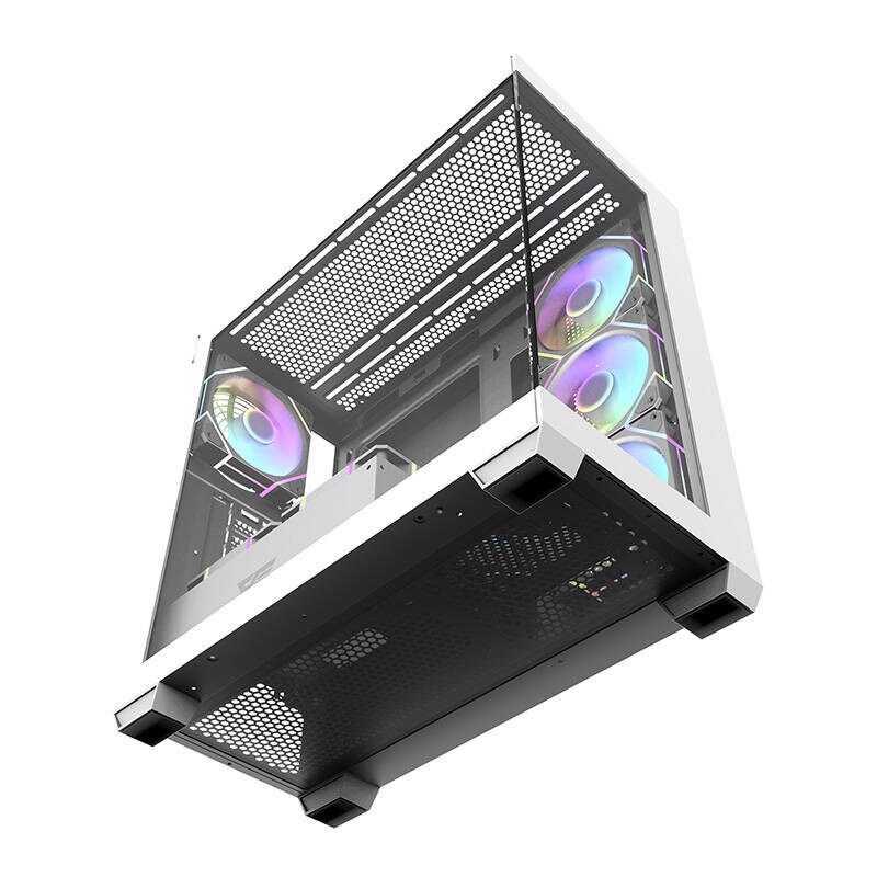 Darkflash Computer case DS900 (white) + 7 ARGB Fans - Chassi - Miditower - Vit, bild 3