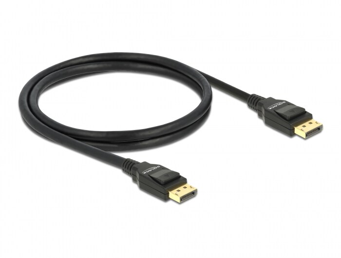 Delock DisplayPort-kabel 1.2, DisplayPort hane till DisplayPort hane, 4K, 1 m, bild 2