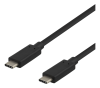 DELTACO USB 3.1-kabel C-C Svart 25 cm