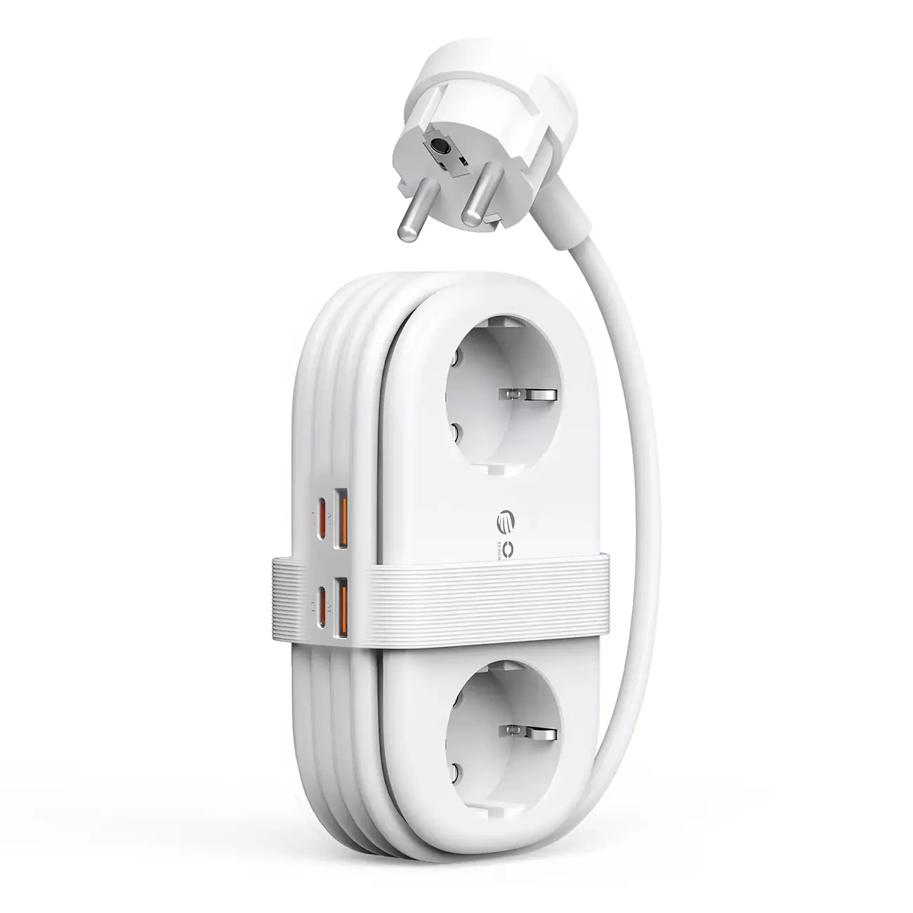 Orico AP3 20 W GaN 5-i-1-grenuttag 2x växelström + 2x USB-A + 1x USB-C – Vit