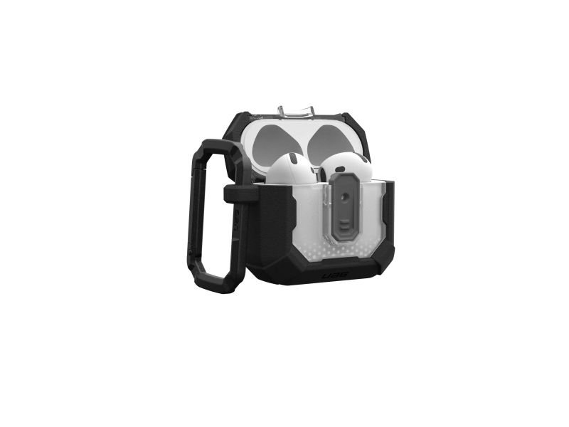 UAG Plasma Series - Fodral laddningsfodral för trådlösa öronsnäckor - termoplastisk polyuretan (TPU), polykarbonat - svart - för Apple AirPods 4