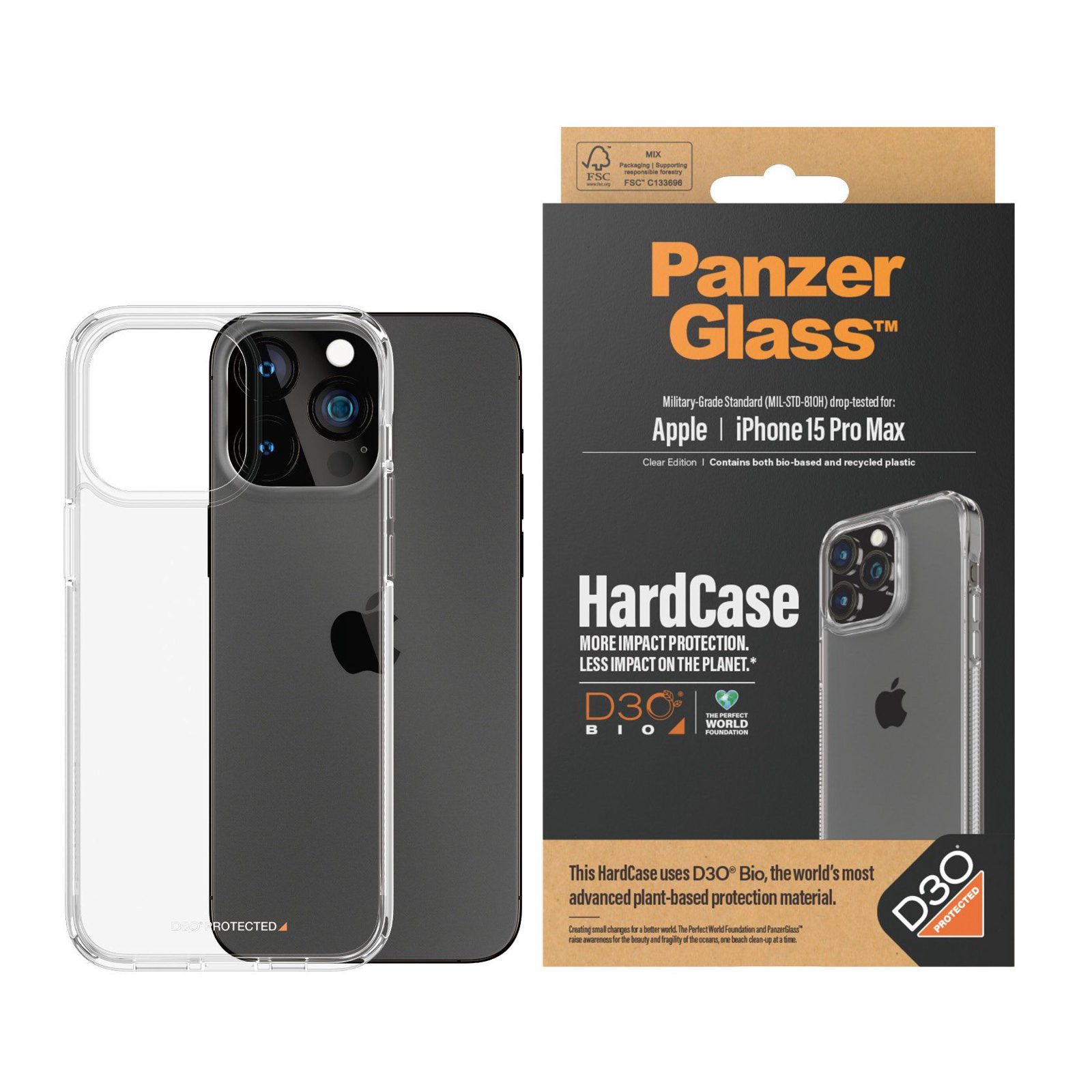 PanzerGlass™ | Hardcase - Bakskal till mobiltelefon - Genomskinlig | Apple iPhone 15 Pro Max, bild 4