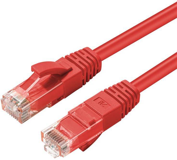 Nätverkskabel MicroConnect oskärmad U/UTP Cat.6a, RJ45, 500MHz, LSZH, 10 meter - Röd, bild 3