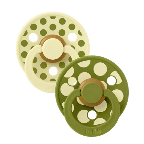 BIBS Pacifier Studio Colour Polka Mix Latex Luna/Wasabi Size 2 2pcs, bild 2