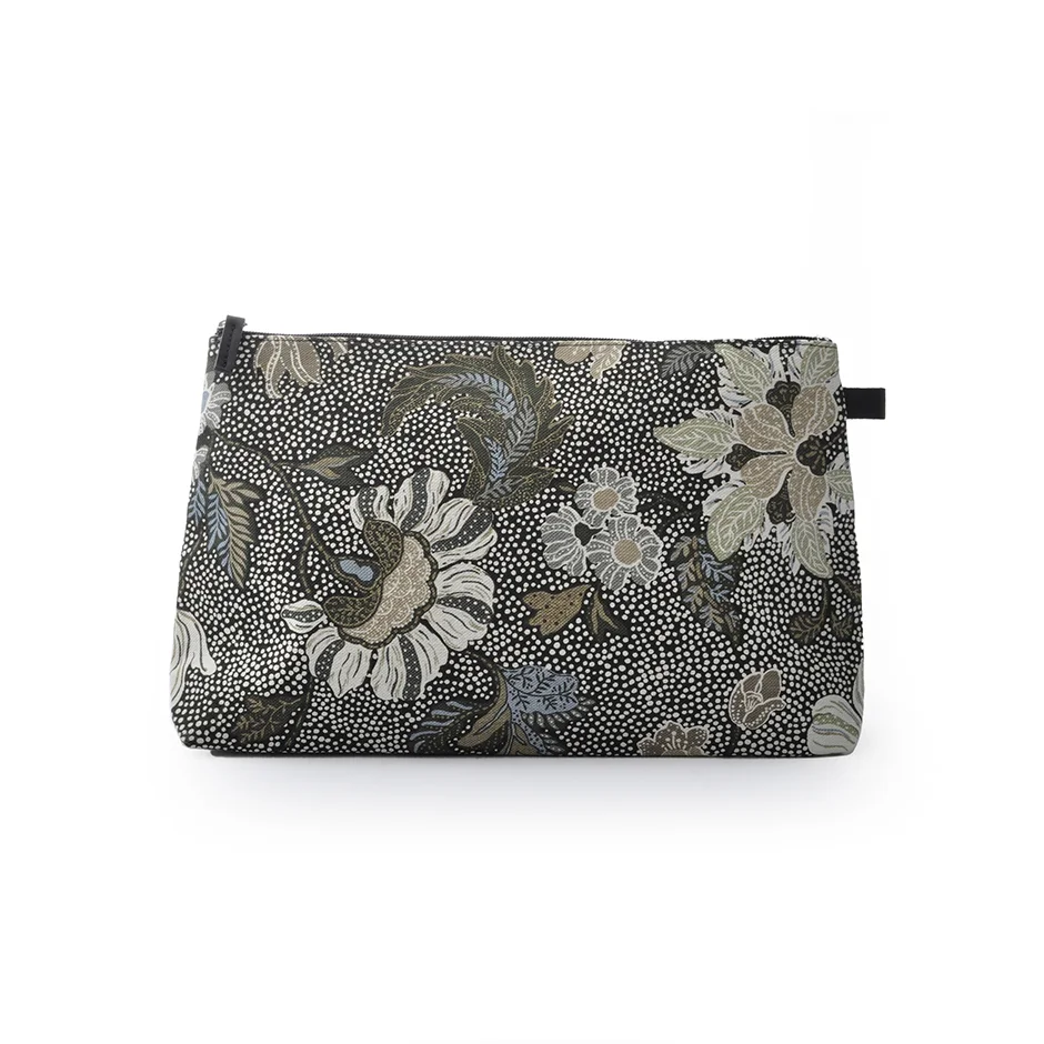 Ceannis Cosmetic Large Flower Linen Black 34x20.5x9 cm 1 pcs