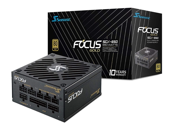 Seasonic Focus SGX 650W, SFX, 80PLUS Gold, löstagbara kablar