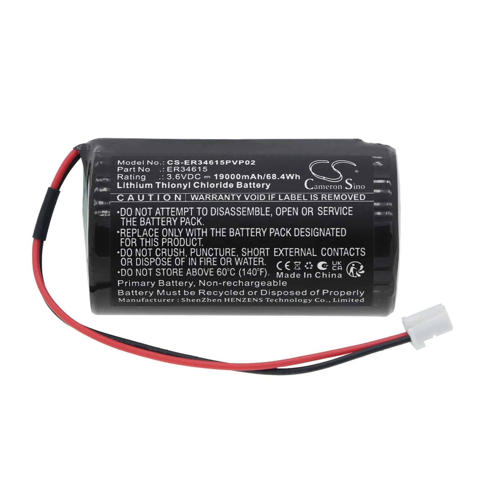 Batteri till ER34615 för ER34615 With JST/PAP-02V-S connector