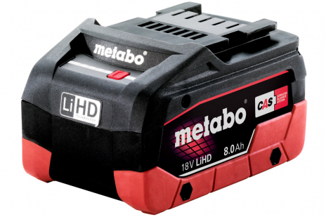 Metabo 625369000, Batteri, LiHD (Lithium-Ion High Density), 8 Ah, 18 V, Metabo, Svart, Röd