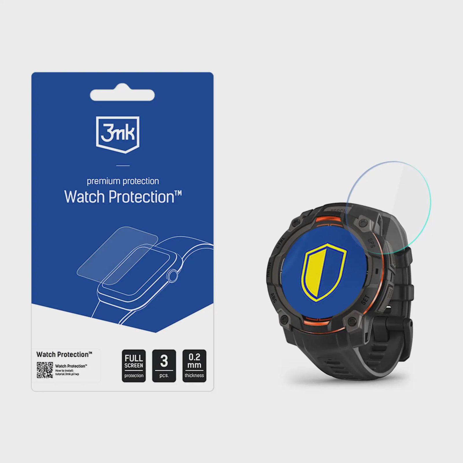 Skärmskydd smartklocka – 3mk Watch Protection FlexibleGlass för Garmin Instinct 3 45 mm (AMOLED)