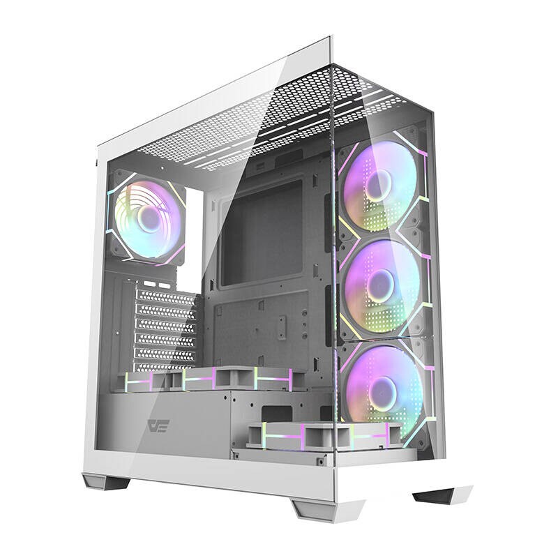 Darkflash Computer case DS900 (white) + 7 ARGB Fans - Chassi - Miditower - Vit, bild 2