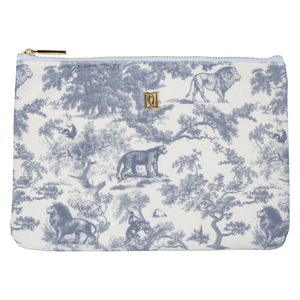 DARK Velvet Small Pouch Country Blue Savannah Pattern